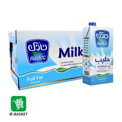 Nadec long life  full fat milk 12 x 1L